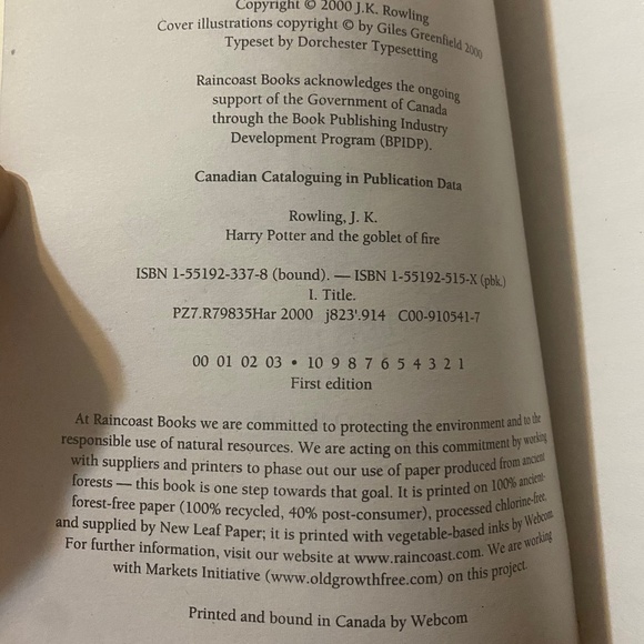 “Harry Potter and the Goblet of Fire”. JK Rowling. 1st edition - Picture 7 of 12
